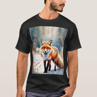 Camiseta O Guardião de inverno: Raposa na Neve