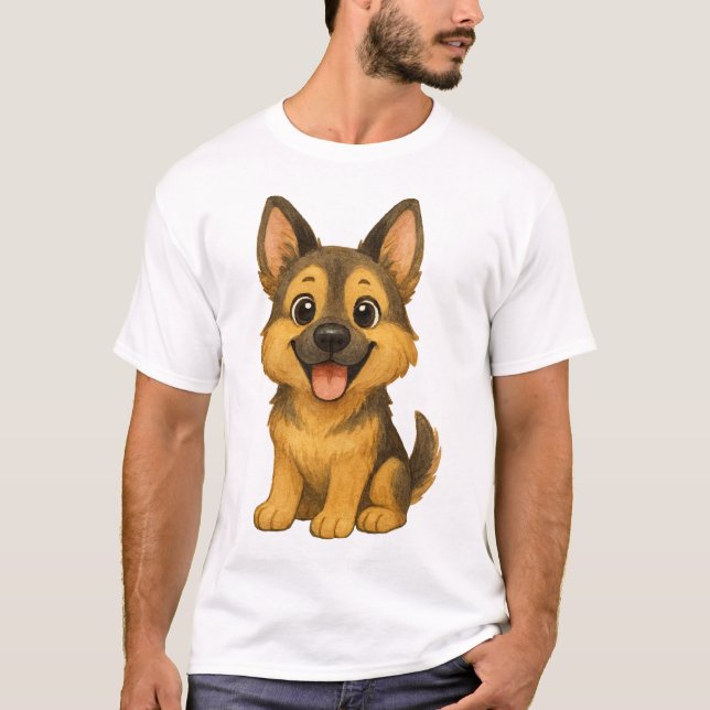 Camiseta O Guardião Leal: Pastor Alemão Vintage (Frente)