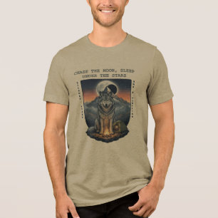 Camiseta O Guardião Noturno: Personalize Lobo Meia-Noite