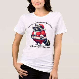 Camiseta O guaxinim em terno de Papai noel gosta de curativ
