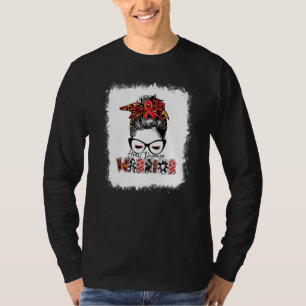 Camiseta O Guerreiro da Doença Cardíaca Leopard Messy Bun H