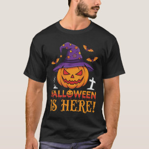 Camiseta O Halloween Chegou Vetor De Abóbora De Bruxa