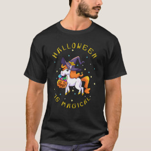 Camiseta O Halloween É Uma Bruxa Mágica Do Unicórnio Jack O