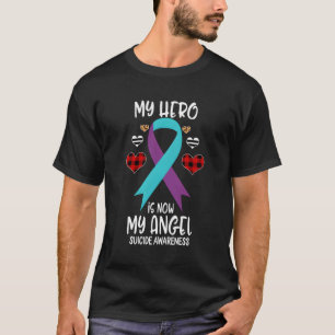 Camiseta O Herói da Consciência do Suicídio Agora É Meu Anj