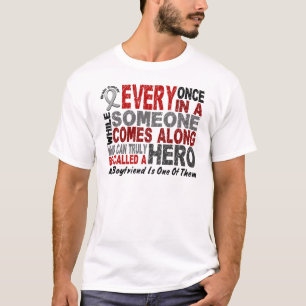 Camiseta O HERÓI do cancro cerebral VEM AVANTE 1 namorado