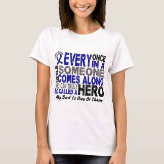 Camiseta O HERÓI do cancro do cólon VEM AVANTE 1 pai