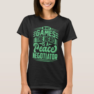 Camiseta O HERÓI É UM NEGOCIADOR DE PAZ, O Slogan Whit De J