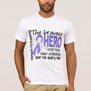 Camiseta O herói o mais bravo eu conheci nunca o cancer