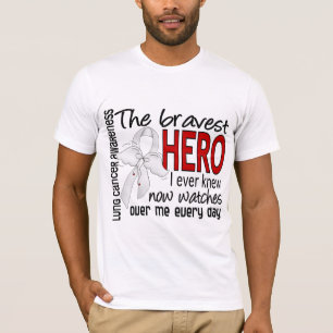 Camiseta O herói o mais bravo eu conheci nunca o câncer