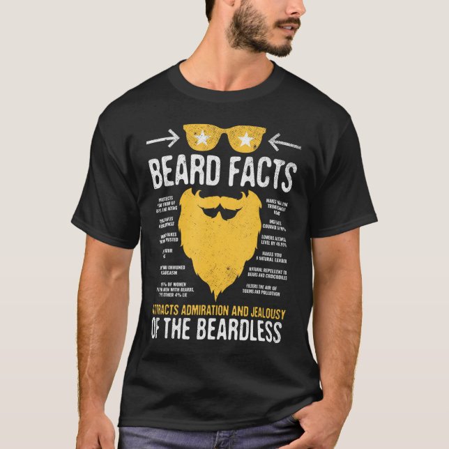 Camiseta O Homem Engraçado Fatos De Barba (Frente)