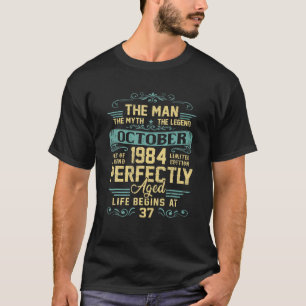 Camiseta O Homem Mito Lenda Feita Em Outubro De 1984 37º Na