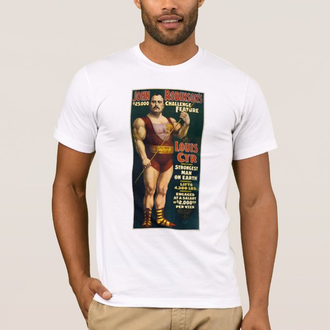 Camiseta O homem o mais forte na terra - homem forte do (Frente)