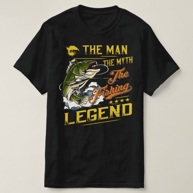 Camiseta O Homem O Mito A Lenda De Pesca v4  (Frente do Design)