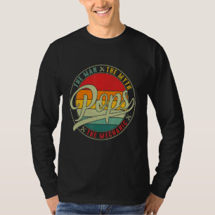 Camiseta O Homem O Mito Mecânico Pais Pops Vintage Dia dos 