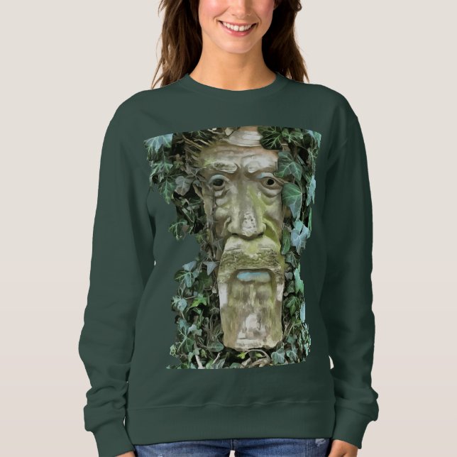 Camiseta O Homem Verde Celta Pagão Com Folhas de Hera (Frente)