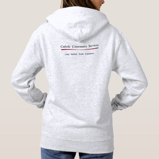 Camiseta O Hoodie das mulheres católicas do serviço (Verso)