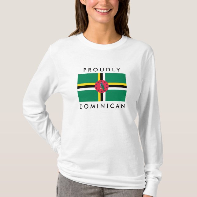 Camiseta O Hoodie das mulheres orgulhosa dominiquenses (Frente)