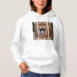 Camiseta O Hoodie "SENHORA LOUCA das mulheres do gato de