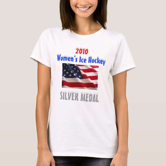 Camiseta O hóquei em gelo de 2010 mulheres dos EUA - (Frente)