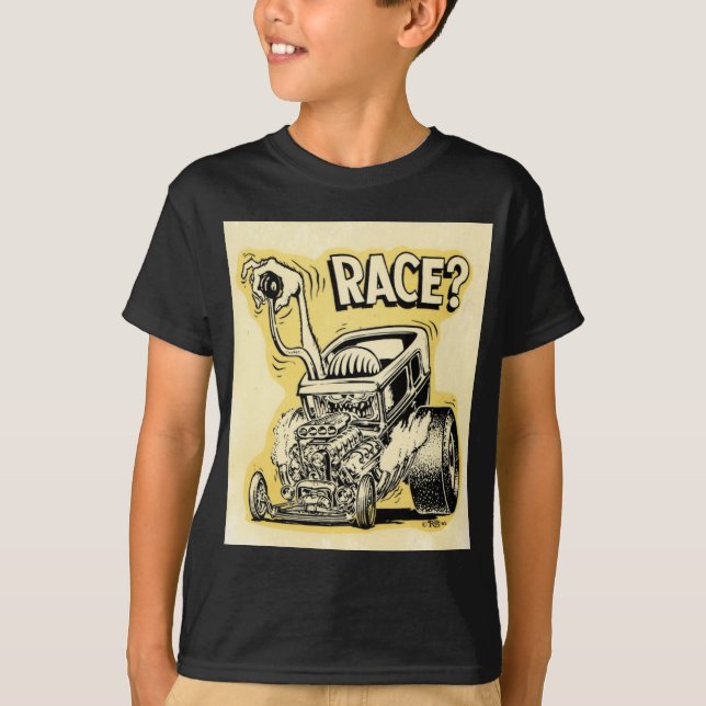 Camiseta o hot rod quer competir o oldschool dos desenhos (Frente)