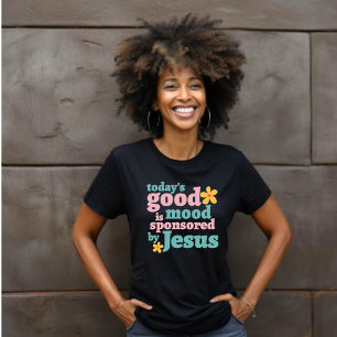 Camiseta O humor de hoje patrocinado por Jesus - Floral