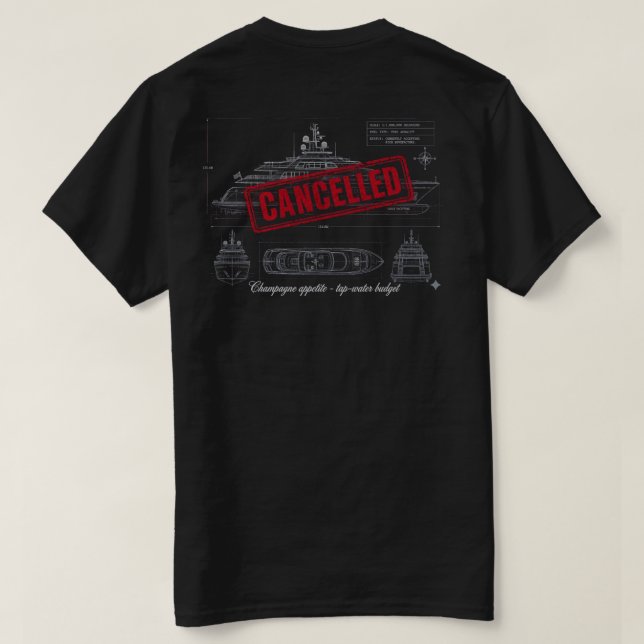Camiseta O Iate do Sonho Impossível (Edição Blueprint) (Verso do Design)
