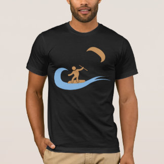 Camiseta O ícone kitesurfing legal da onda