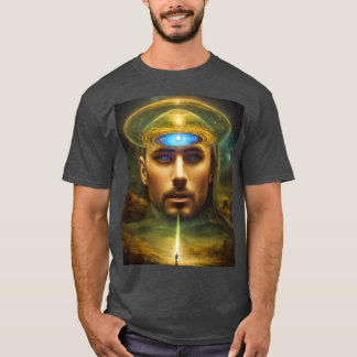 Camiseta O iluminado despertar cósmico visionário com a UF