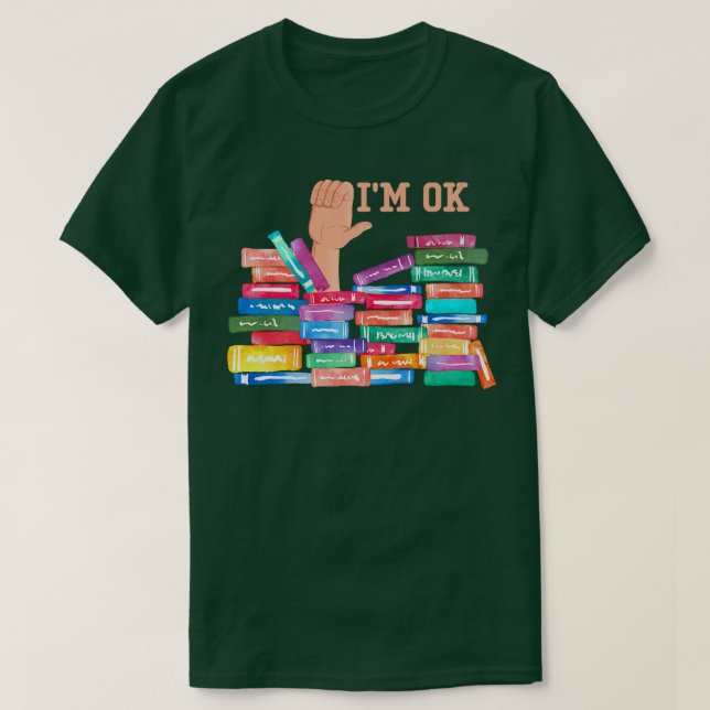 Camiseta O IM está louco por livros, amante de livros e liv (Frente do Design)