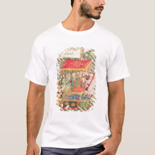 Camiseta O imperador Babur do líder recebe os enviado Uzbe