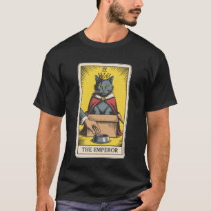 Camiseta O Imperador Tarot Carta Gato Na Caixa Tigela De Co