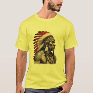 Camiseta O Indígenas Vermelho Indiano Nativo Norte-American