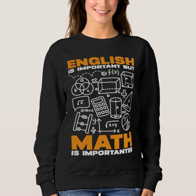 Camiseta O inglês é importante, mas a matemática é importan (Frente)