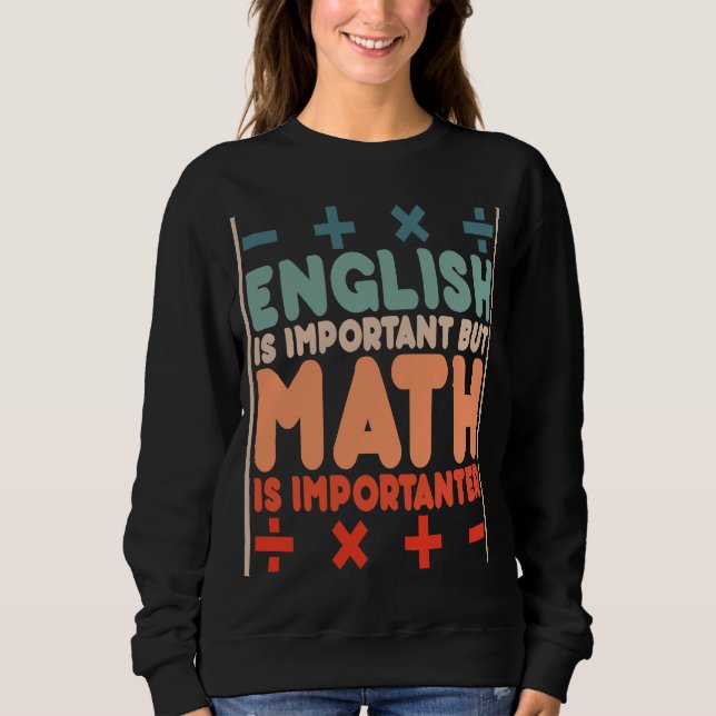 Camiseta O inglês é importante, mas a matemática é importan (Frente)