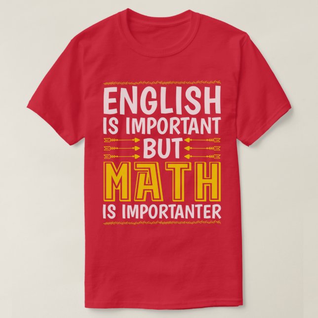 Camiseta O Inglês É Importante, Mas A Matemática É Importan (Frente do Design)