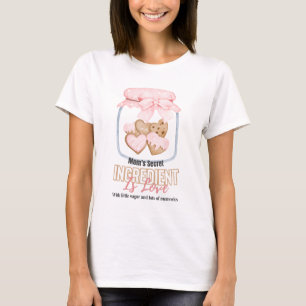 Camiseta O Ingrediente Secreto da Mamãe É Biscoitos Coração