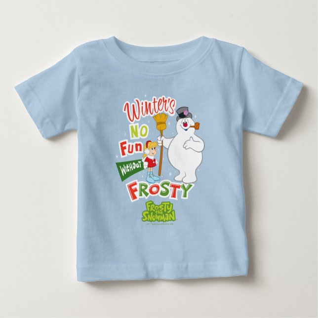 Camiseta O inverno não se diverte sem o Snowman™ congelado (Frente)