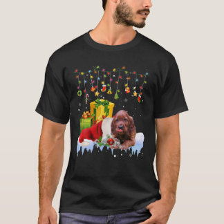 Camiseta O Irlandês Setter Santa Hat é Natal