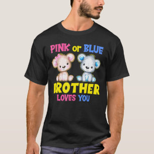 Camiseta O Irmão Rosa ou Azul ama-te o gênero Reveal Baby