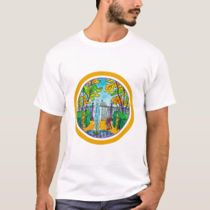 Camiseta O Jardim de Verão, desenho de aquarela desenhado à