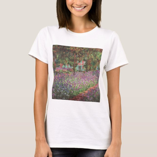 Camiseta O Jardim do Artista em Giverny por Claude Monet (Frente)