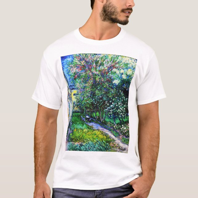 Camiseta O Jardim do Asilo em Santo-Rémy, Van Gogh (Frente)