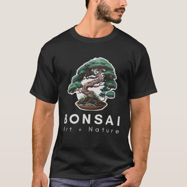 Camiseta O Jardim do Entusiasta Natural da Árvore Bonsai (Frente)