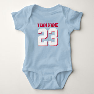 Camiseta O jérsei do futebol do bebê do vermelho de azuis