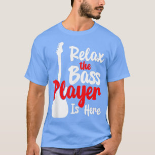 Camiseta O Jogador Bass Está Aqui, é um insígnia de guitarr