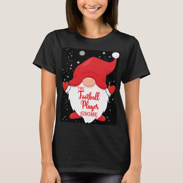 Camiseta O jogador de futebol Gnome Matching Family Christm (Frente)