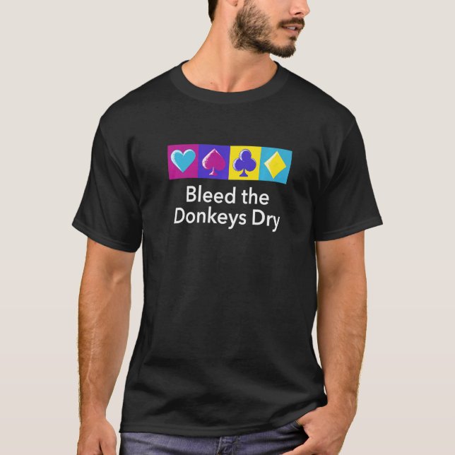 Camiseta O Jogador De Poker Seco Dos Donkeys (Frente)