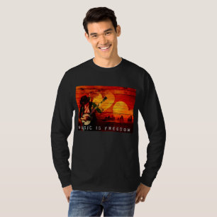 Camiseta O jogador do banjo, música é liberdade T-shirtn