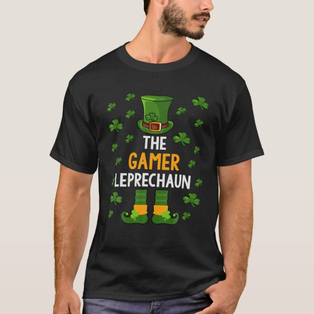 Camiseta O jogador Leprechaun Shamrock irlandês Santo Paddy (Frente)