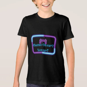 Camiseta O Jogo Acabou? Nunca! - Jogos Retro Neon